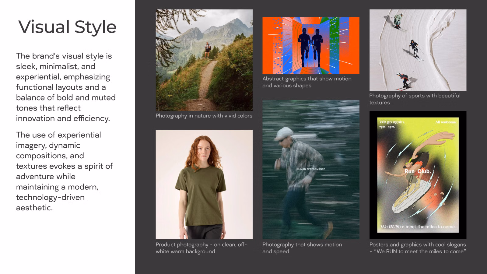 Visual style: photography and abstract motion graphics