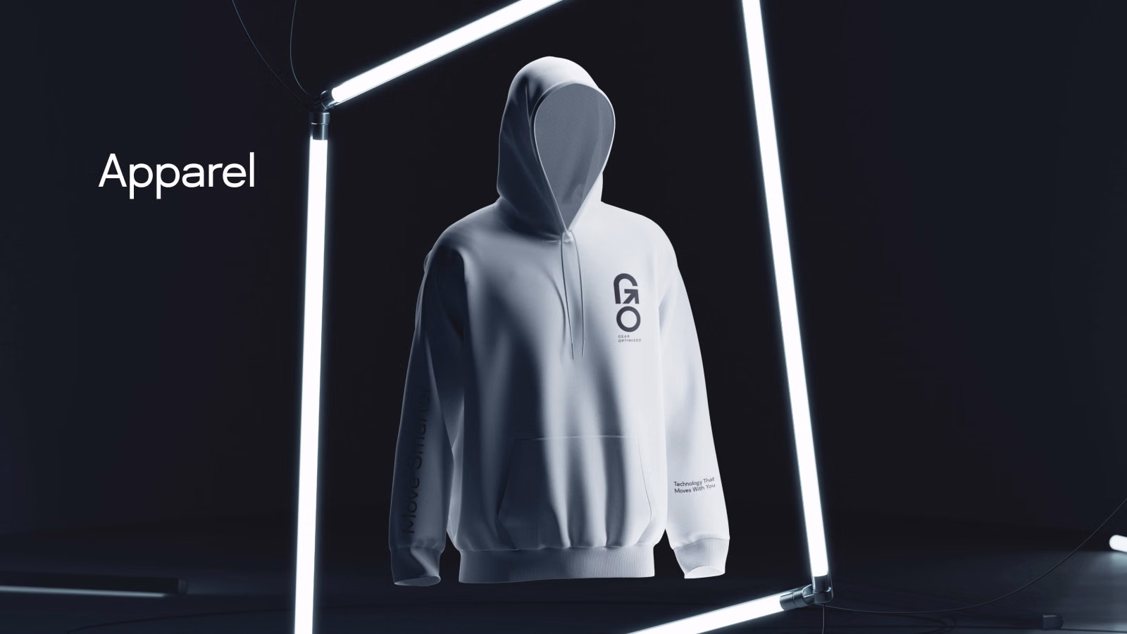 White GO hoodie mockup
