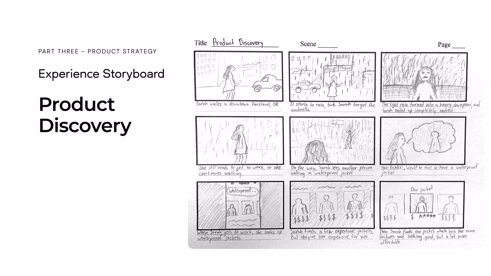 Experience storyboard: product discovery