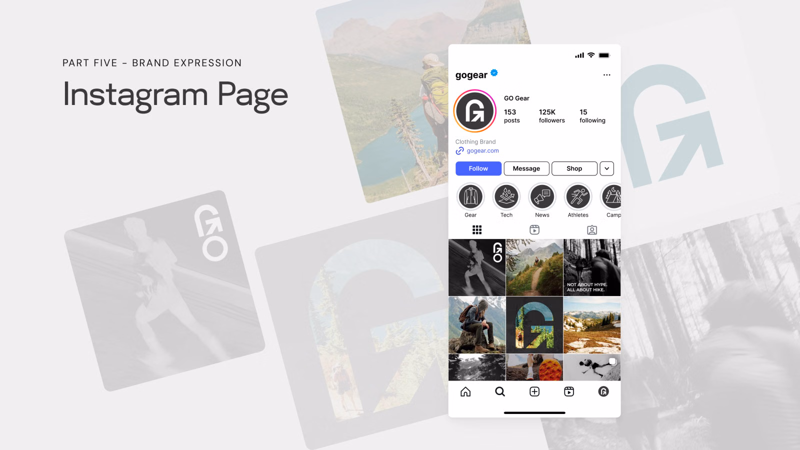 GO Instagram page mockup