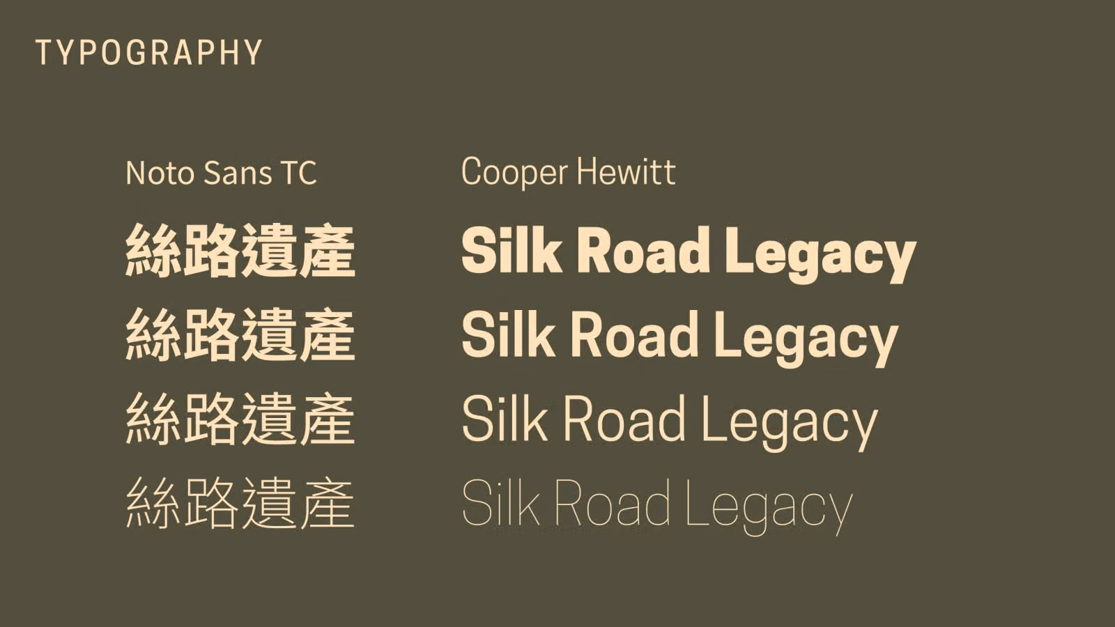 Silk Road Legacy Typography
